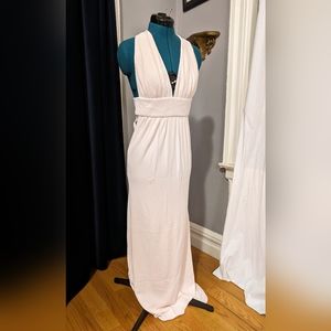 NWOT Cushnie plunge neckline long dress - Ibiza Blush Gown, size 2